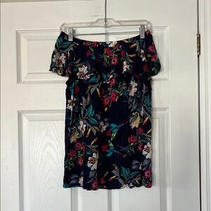 Papillion Navy Floral Off-Shoulder top